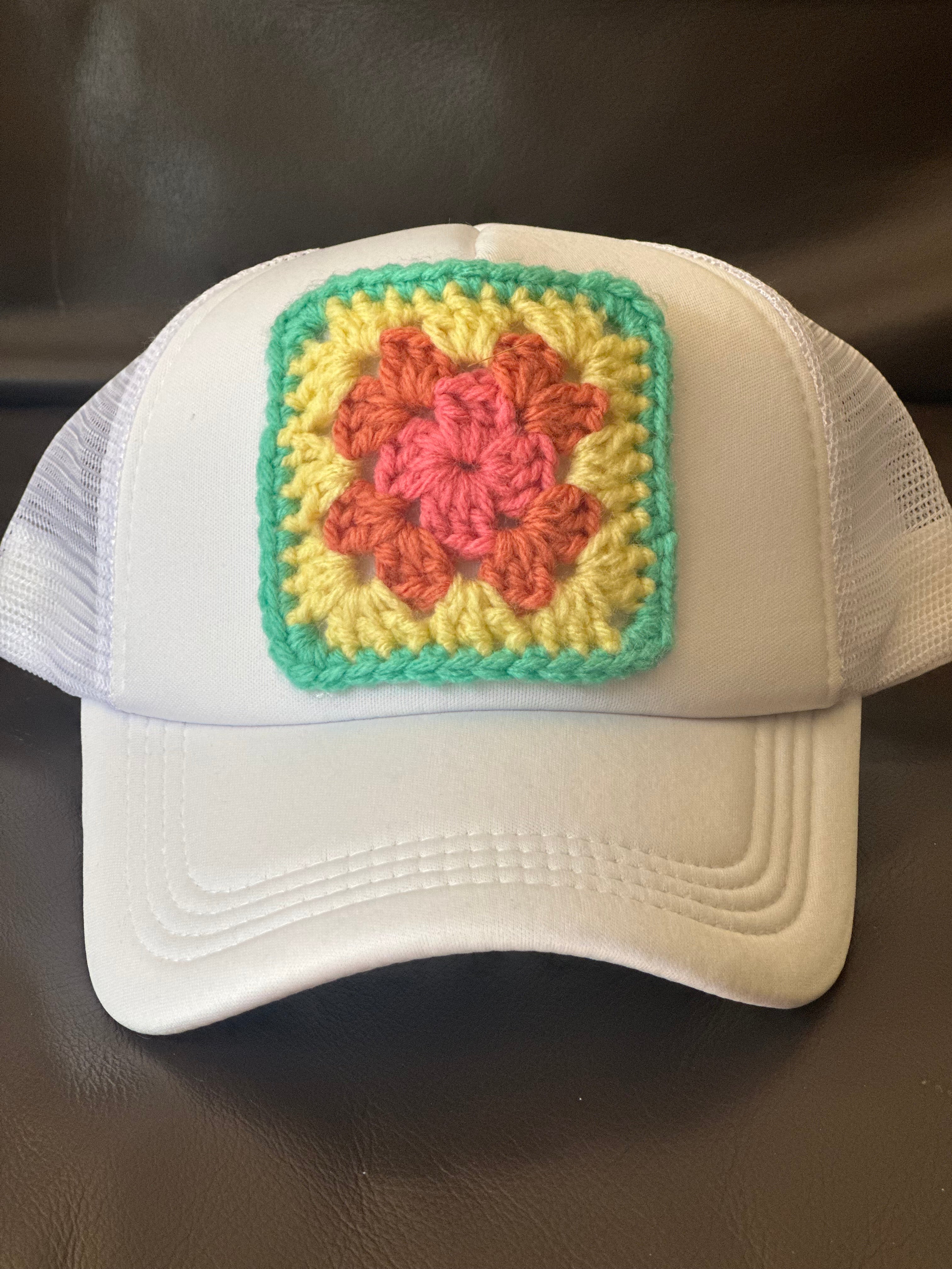 Granny Square Trucker Hat