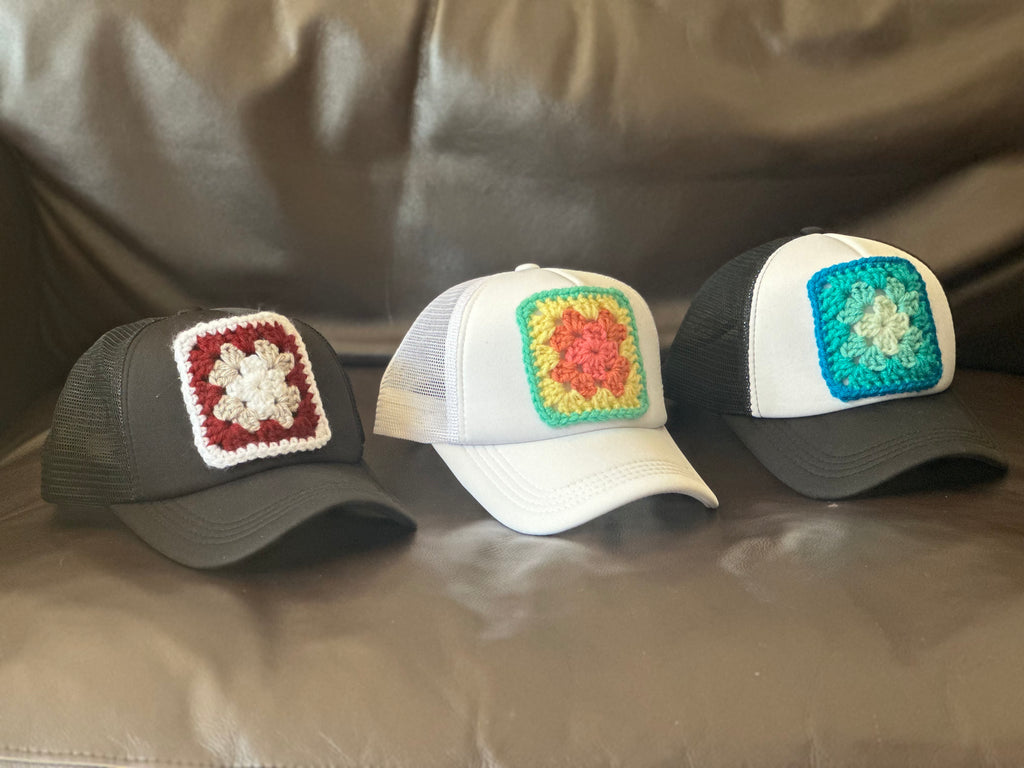 Granny Square Trucker Hat