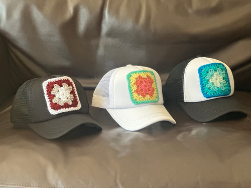 Granny Square Trucker Hat